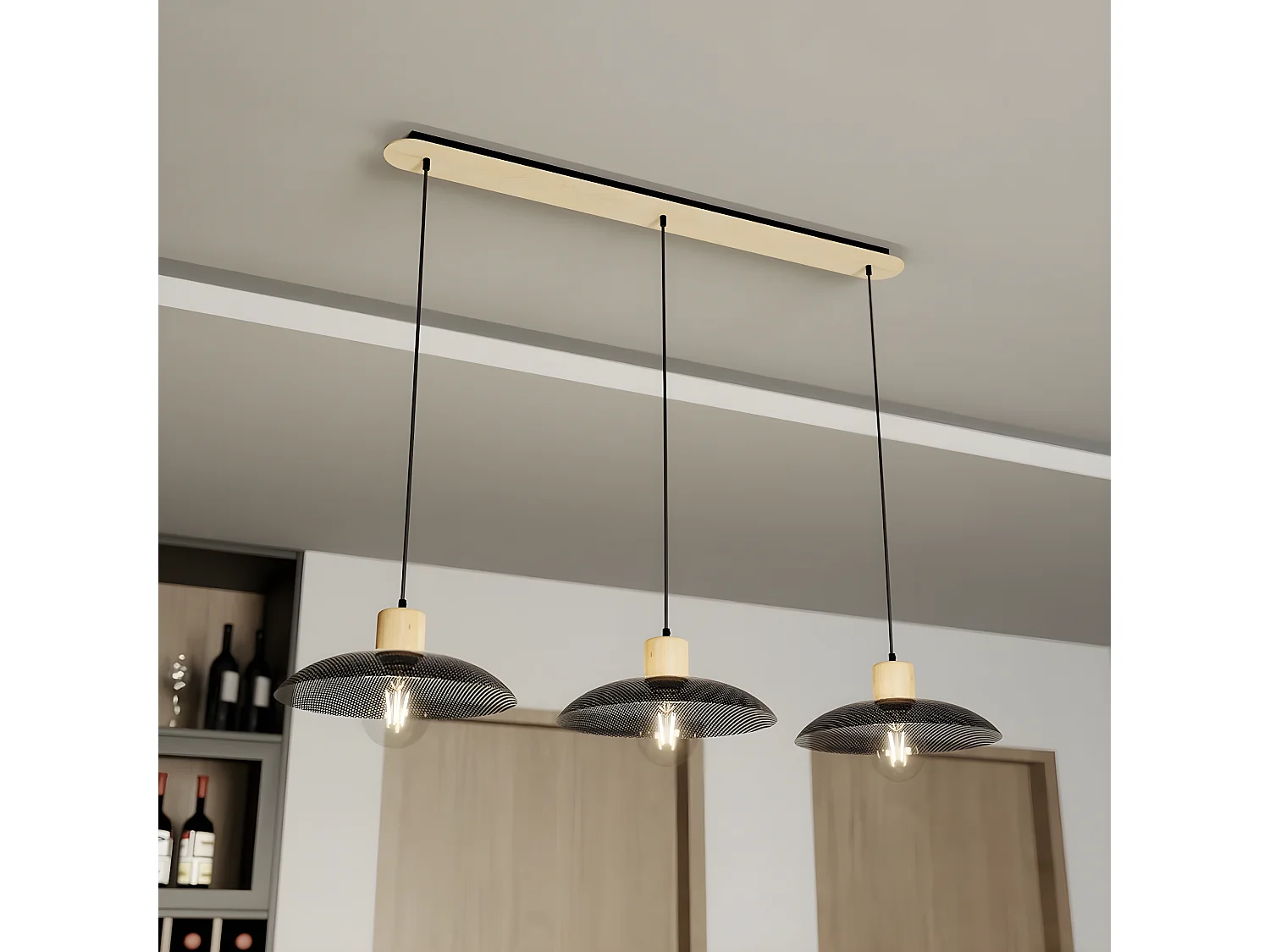 Suspension Kobe, Noir, 90x100x30 cm, EPIKASA