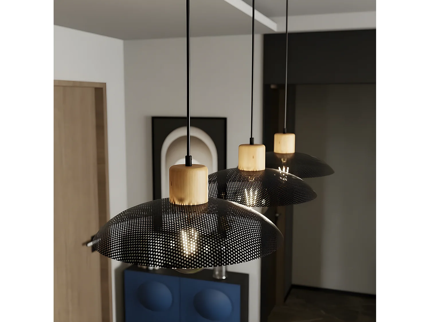 Suspension Kobe, Noir, 90x100x30 cm, EPIKASA