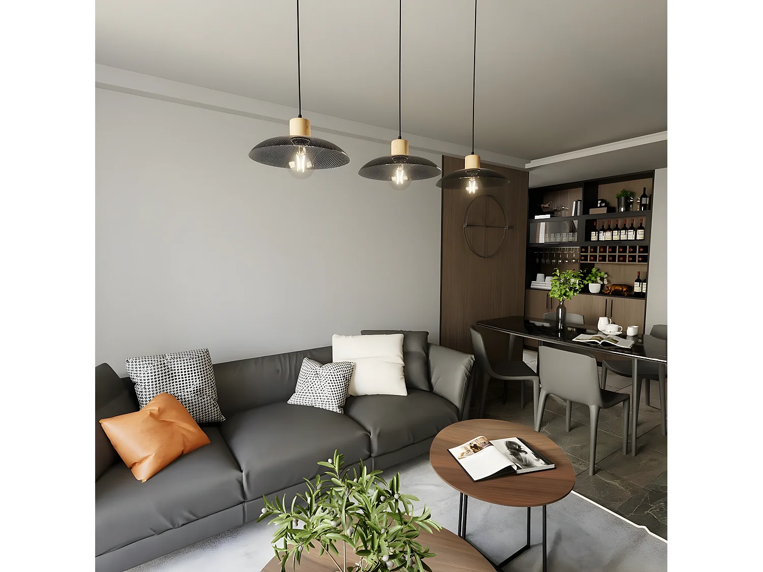 Suspension Kobe, Noir, 90x100x30 cm, EPIKASA