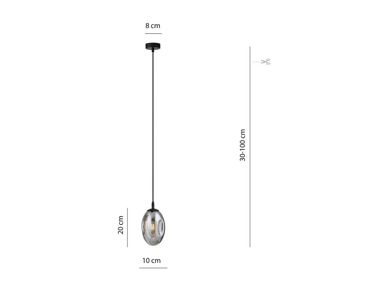 Suspension Astral, Gris, 12x100x10 cm, Seven Design