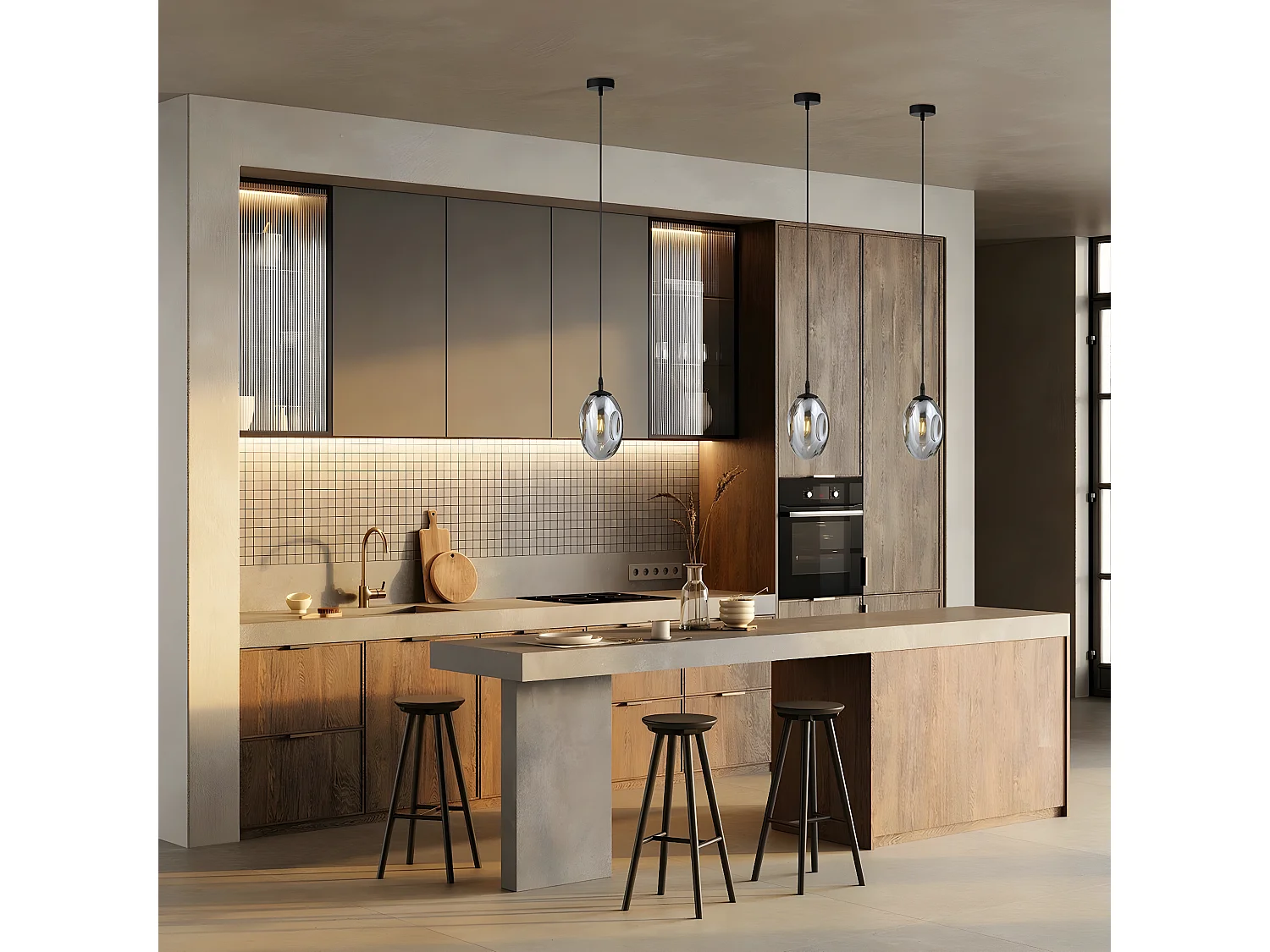 Suspension Astral, Gris, 12x100x10 cm, Seven Design