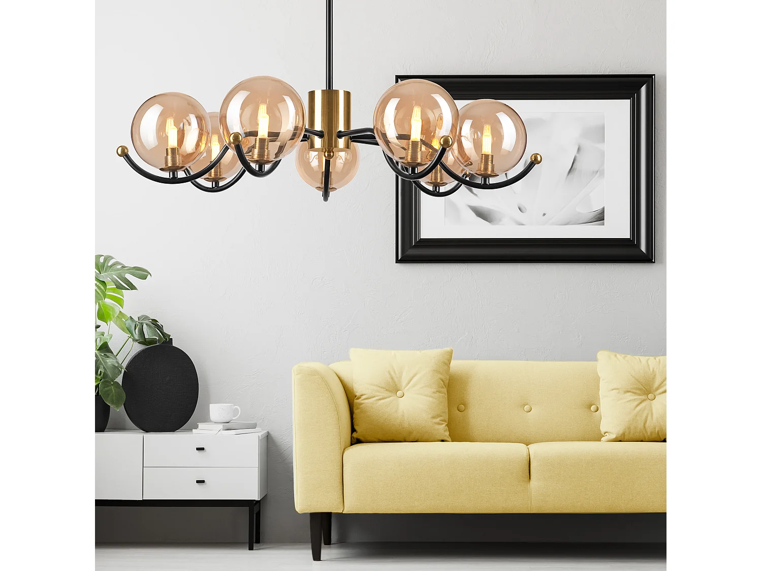 Hanglamp Georgia, Goud, 66x66x48,5 cm, Seven Design