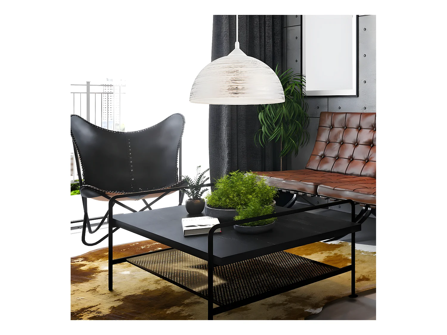 Hanglamp Marcy, Zilver, 30x30x70 cm, Seven Design