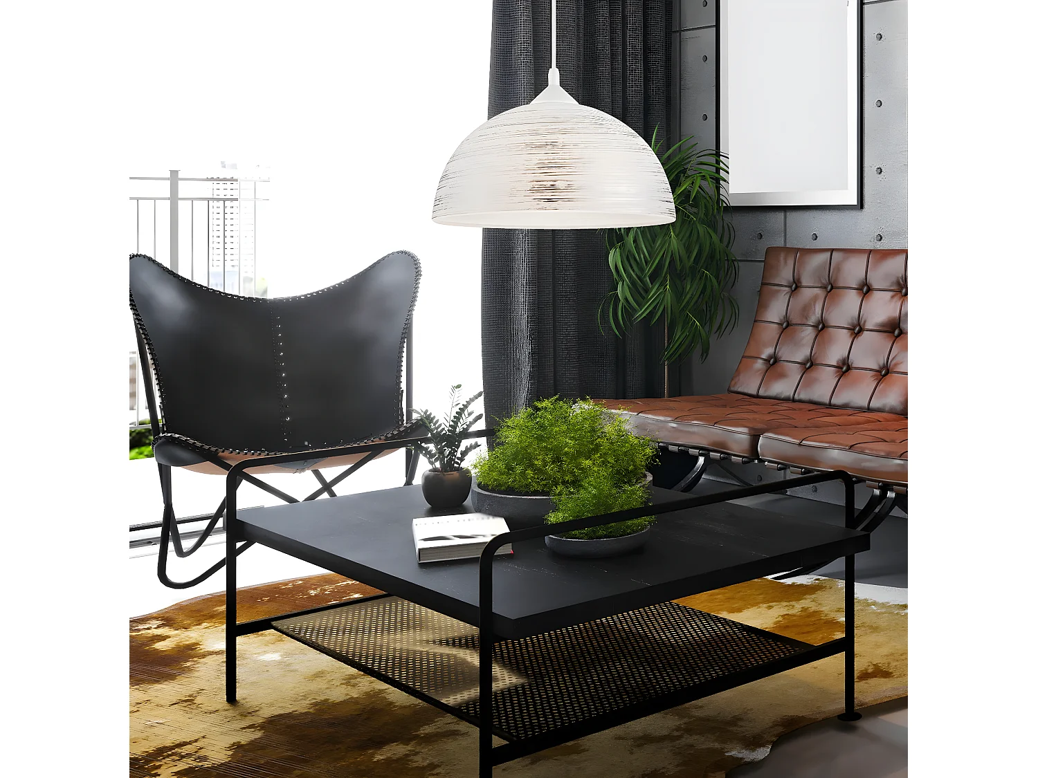 Hanglamp Marcy, Zilver, 30x30x70 cm, Seven Design