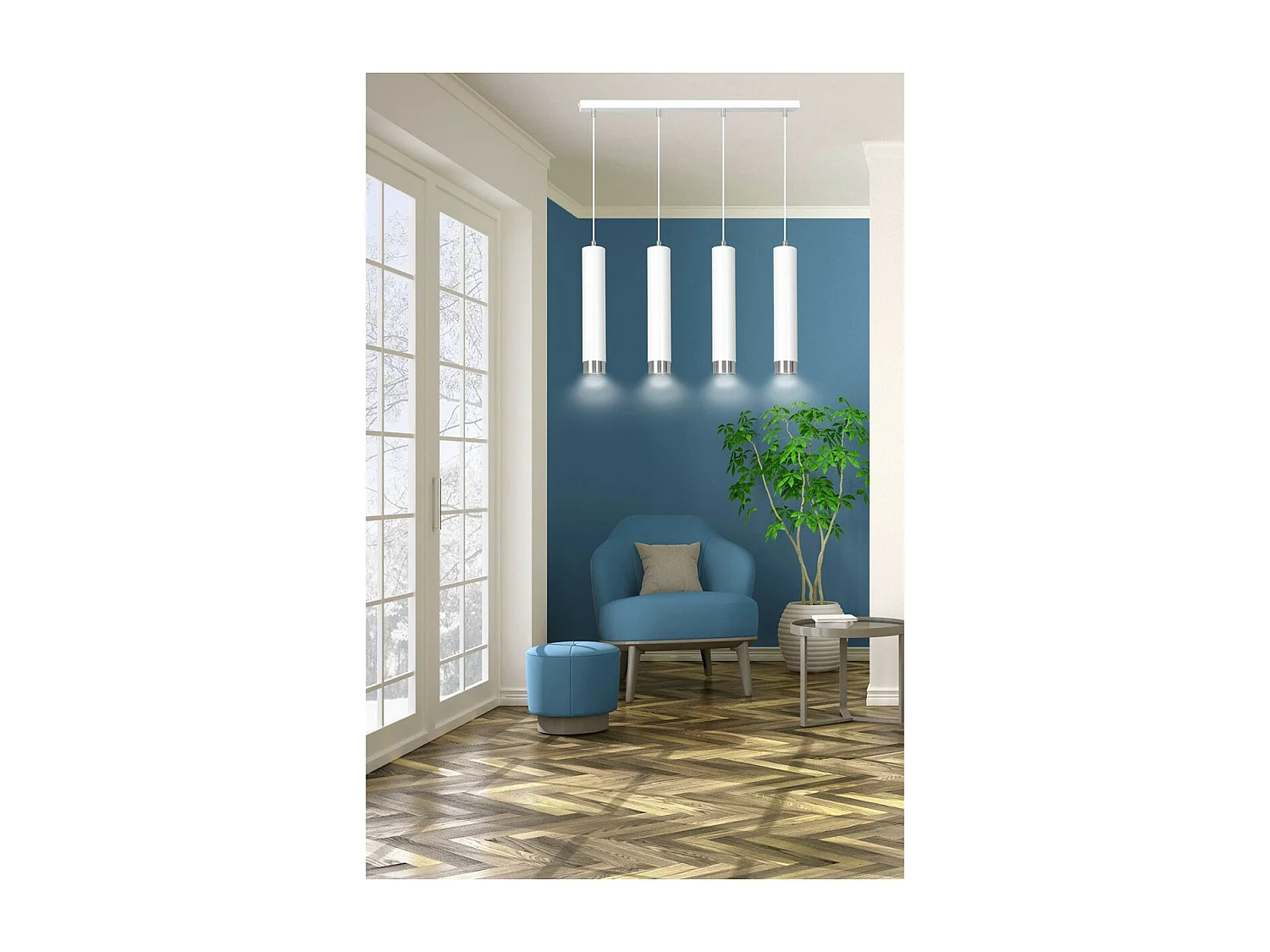 Suspension Kibo 8, Blanc, 60x100x6 cm, Seven Design