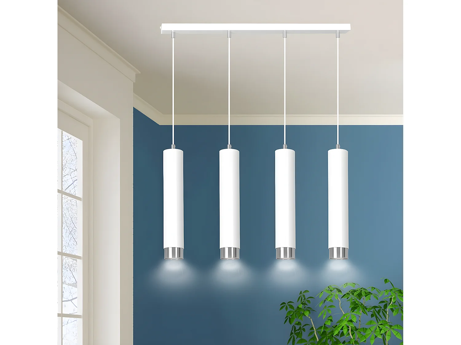 Suspension Kibo 8, Blanc, 60x100x6 cm, Seven Design
