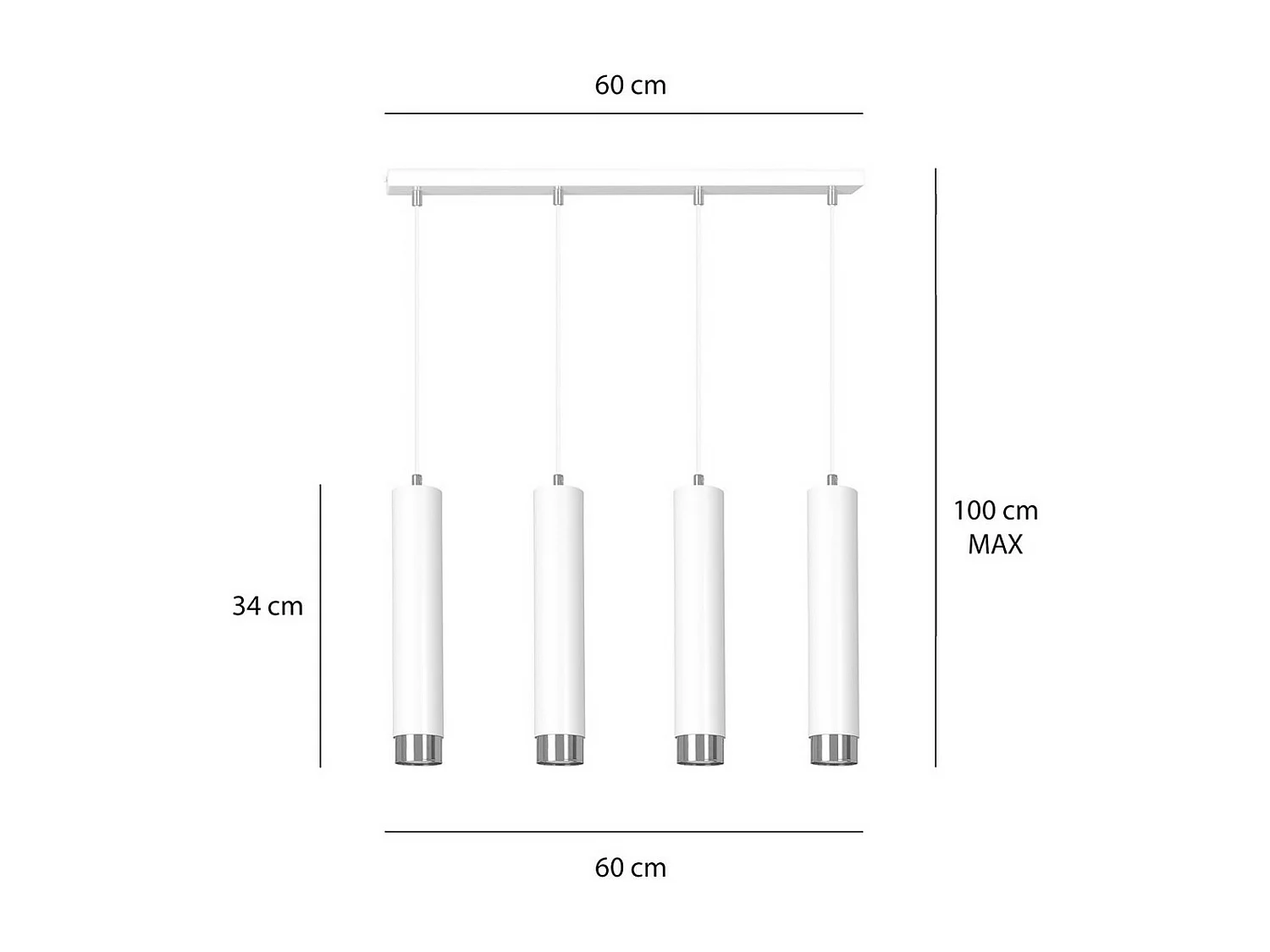 Suspension Kibo 8, Blanc, 60x100x6 cm, Seven Design