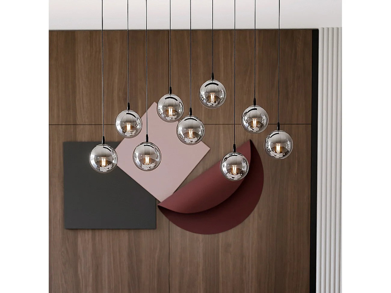 Lampada a Sospensione Cosmo, Grigio, 104x120x22 cm, Seven Design