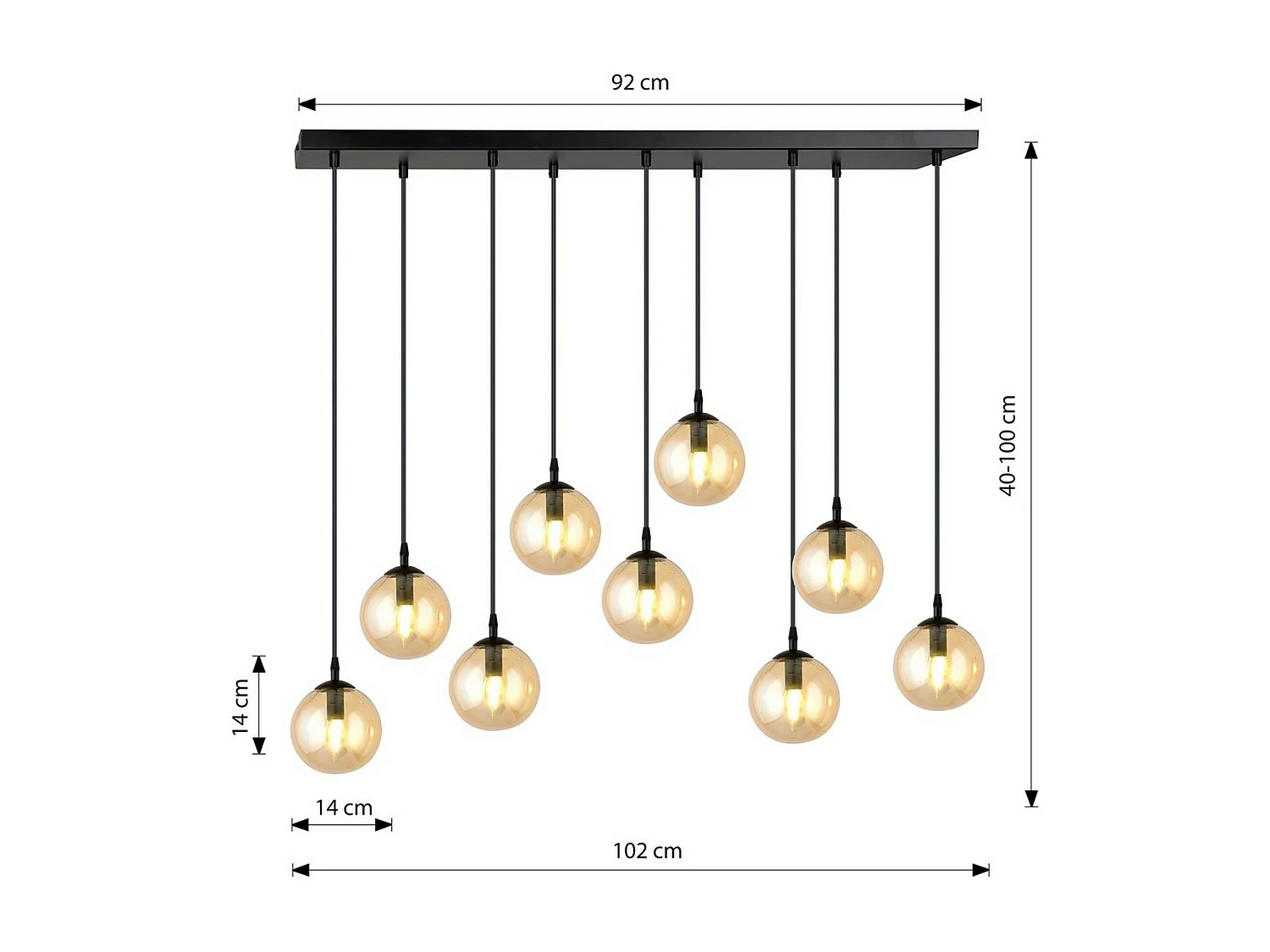 Lampada a Sospensione Cosmo, Grigio, 104x120x22 cm, Seven Design