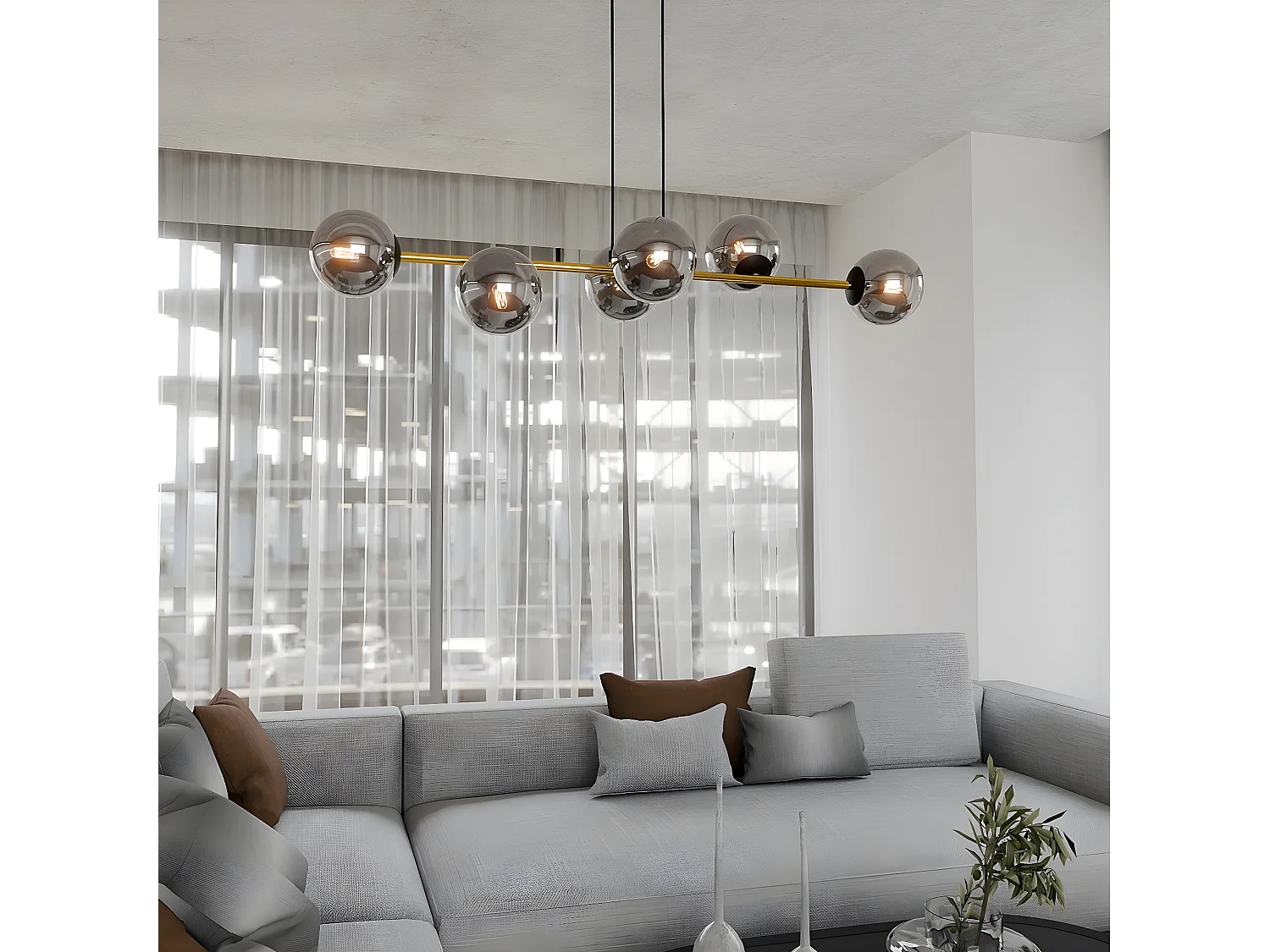 Candeeiro Suspenso Gravity 2, Preto, 110x100x29 cm, Seven Design