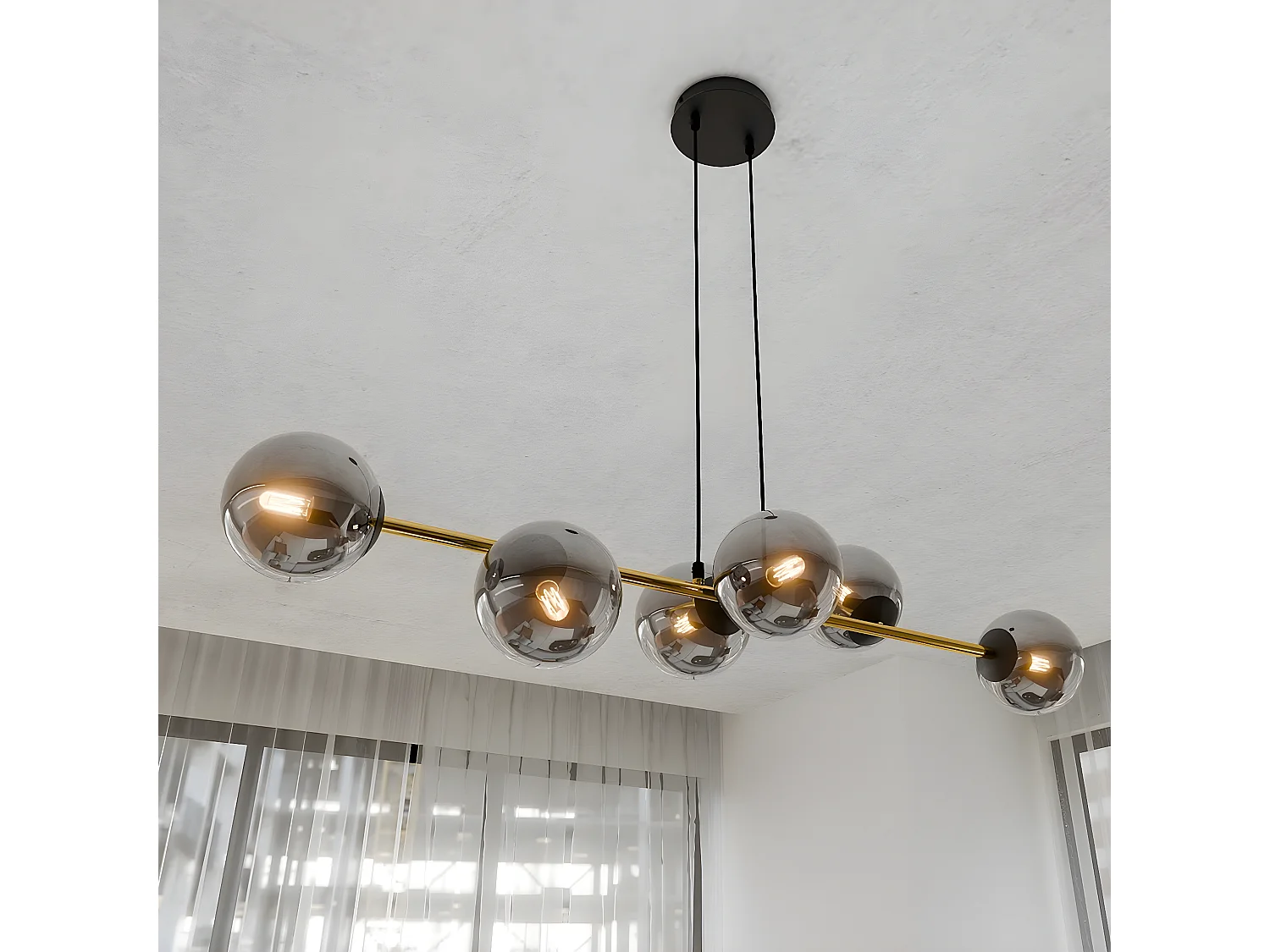 Candeeiro Suspenso Gravity 2, Preto, 110x100x29 cm, Seven Design