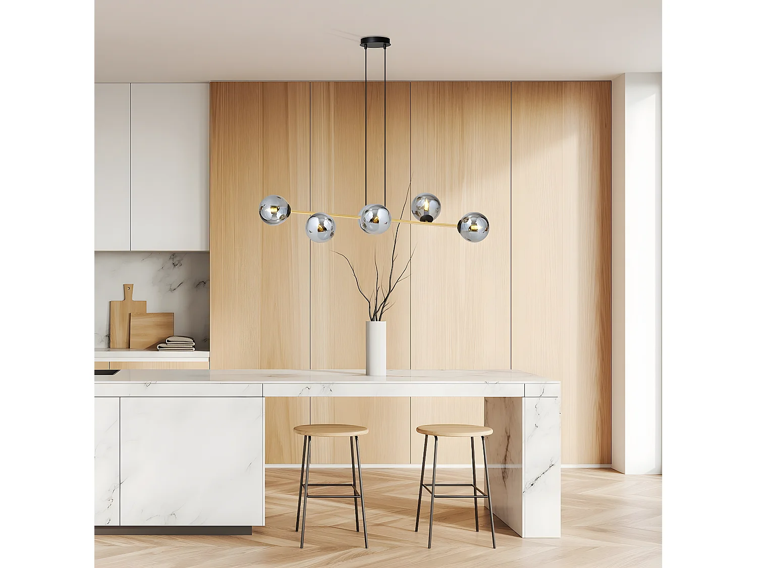Candeeiro Suspenso Gravity 2, Preto, 110x100x29 cm, Seven Design