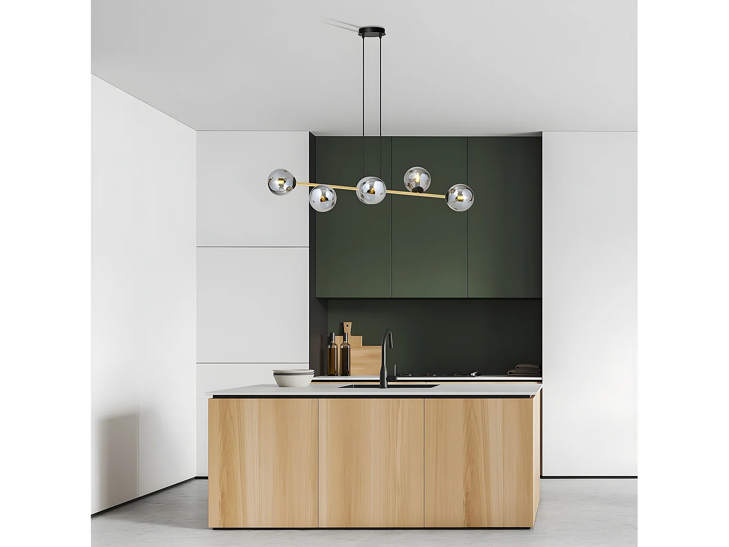 Candeeiro Suspenso Gravity 2, Preto, 110x100x29 cm, Seven Design