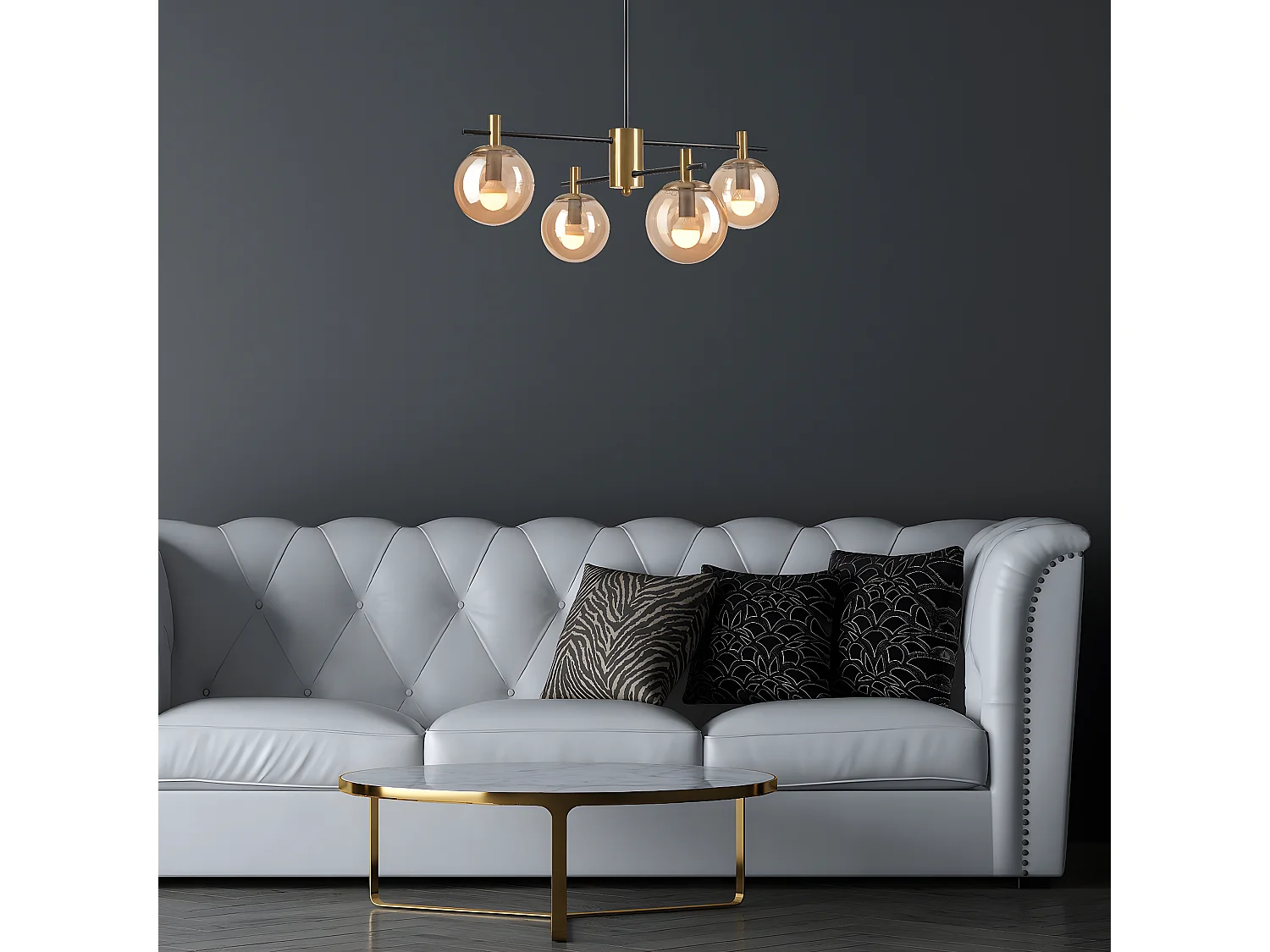 Suspension Lilou, Or, 61x51x53 cm, Seven Design