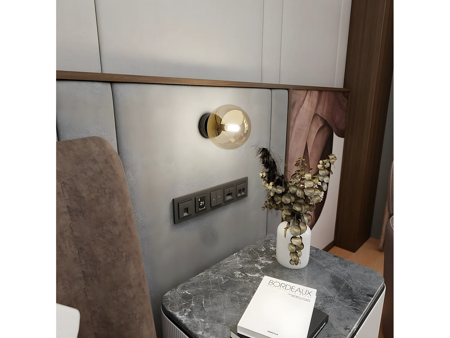 Wandlamp Rossi, Zwart, 15x15x16 cm, Epikasa