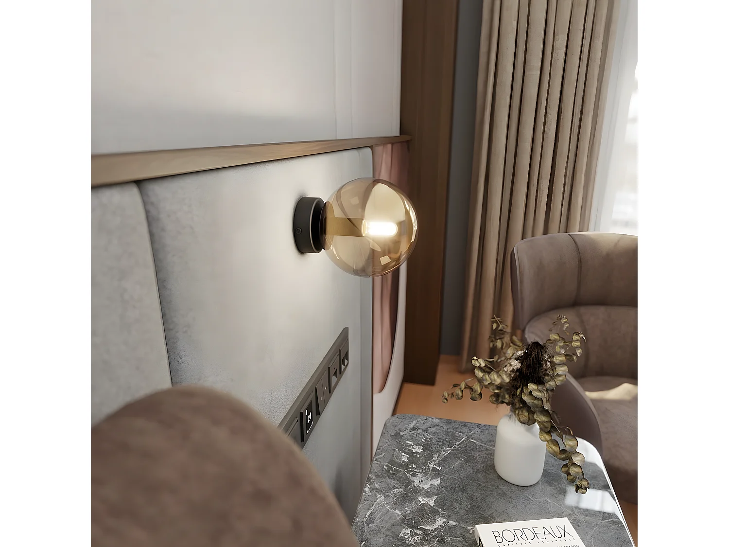 Wandlamp Rossi, Zwart, 15x15x16 cm, Epikasa