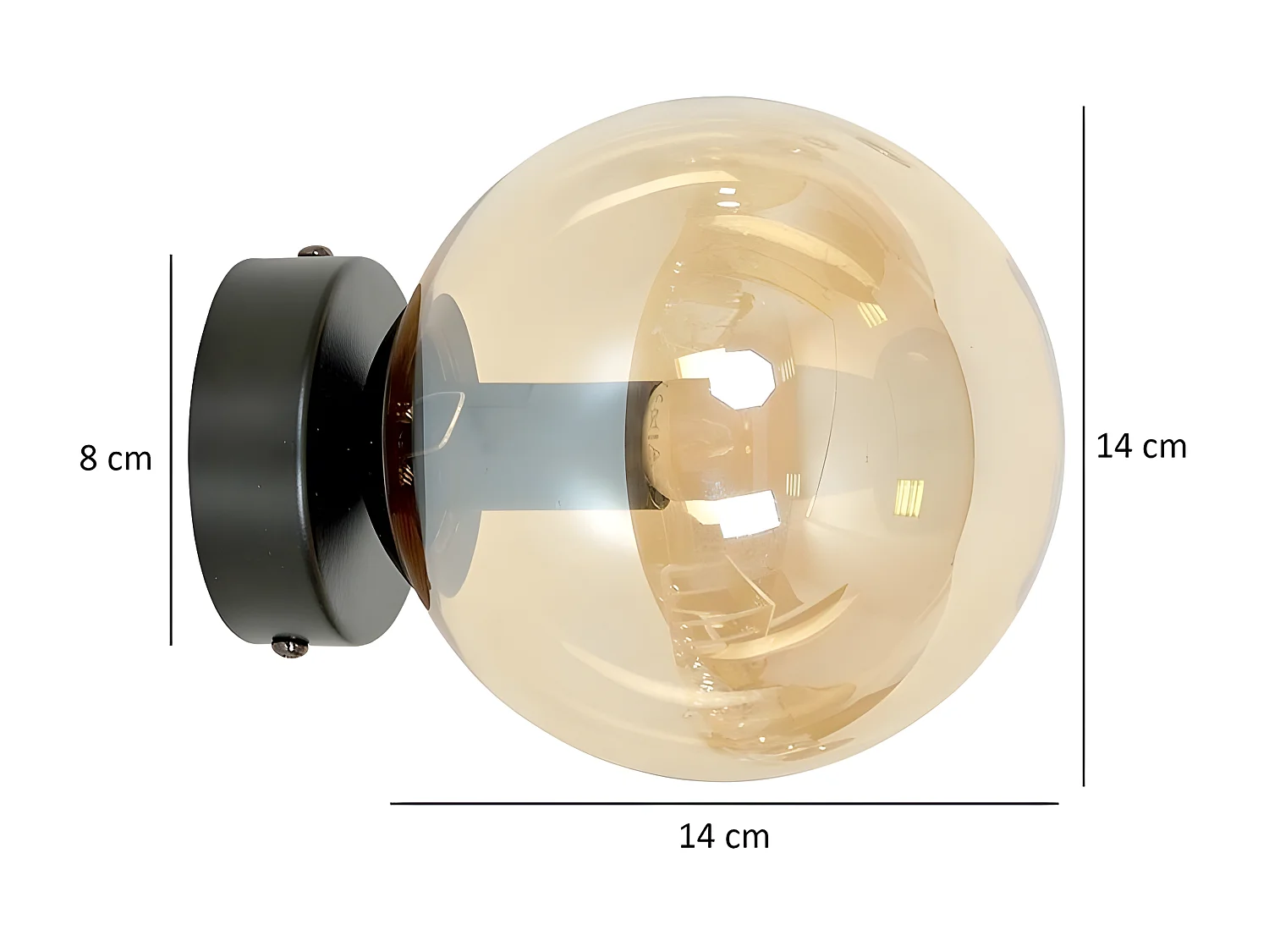 Wandlamp Rossi, Zwart, 15x15x16 cm, Epikasa