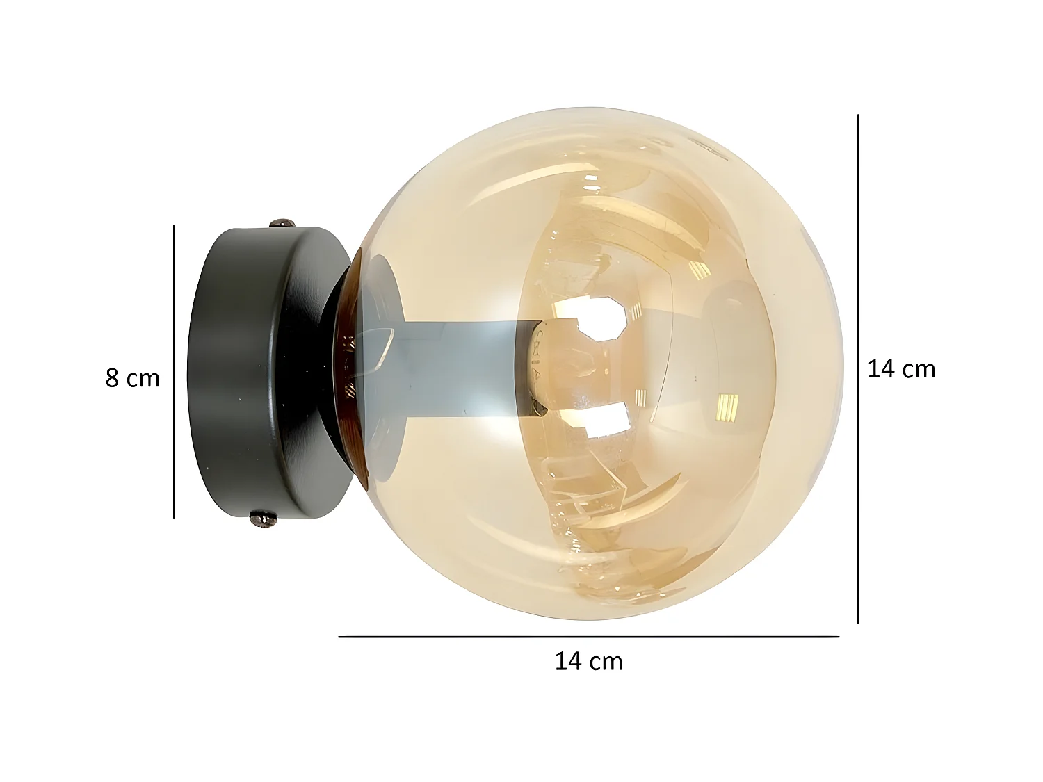 Lampa ścienna Rossi, Czarny, 15x15x16 cm, EPIKASA