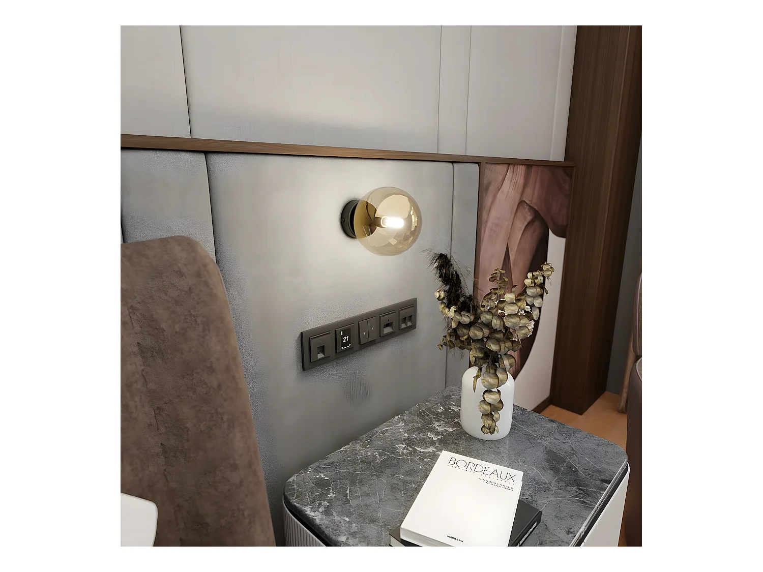 Lampa ścienna Rossi, Czarny, 15x15x16 cm, EPIKASA