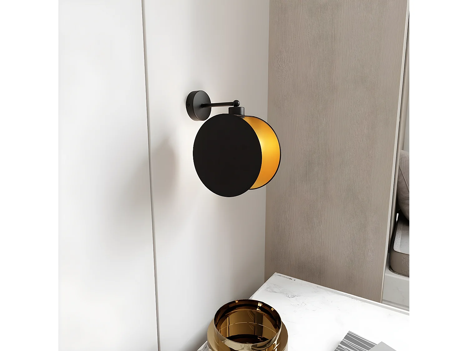 Lampa ścienna Motif, Złoto, 20x26x22 cm, EPIKASA