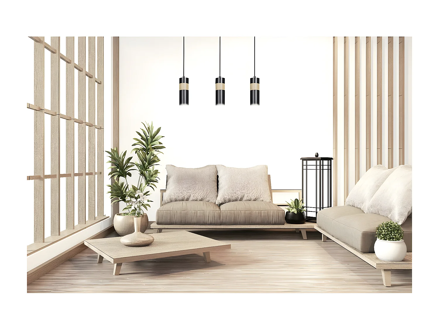 Suspension Akari, Noir, 60x100x6 cm, EPIKASA