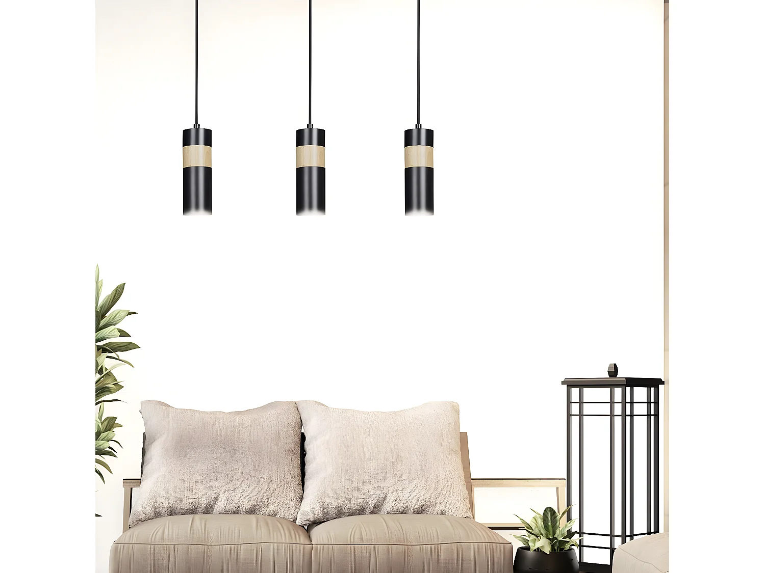 Suspension Akari, Noir, 60x100x6 cm, EPIKASA