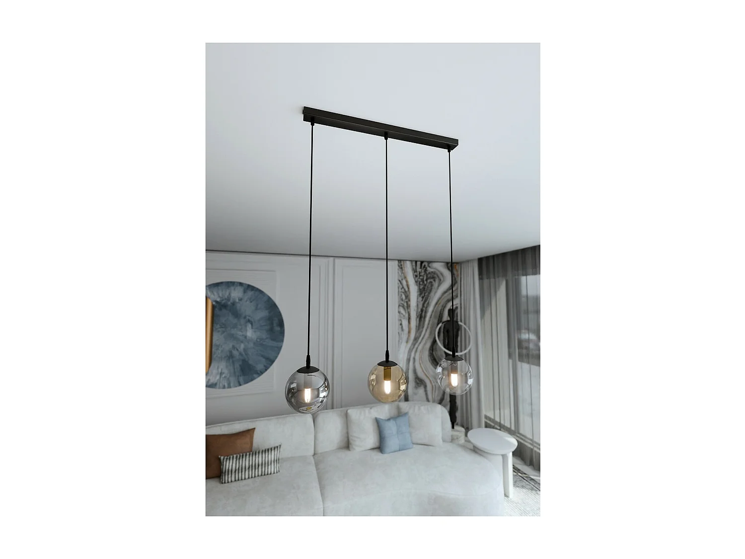 Suspension Cosmo, Noir, 70x100x14 cm, Seven Design