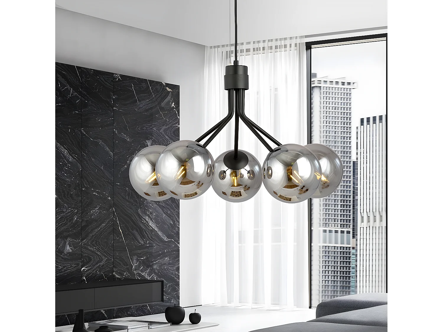 Hanglamp Nova, Grijs, 57x100x46 cm, Seven Design