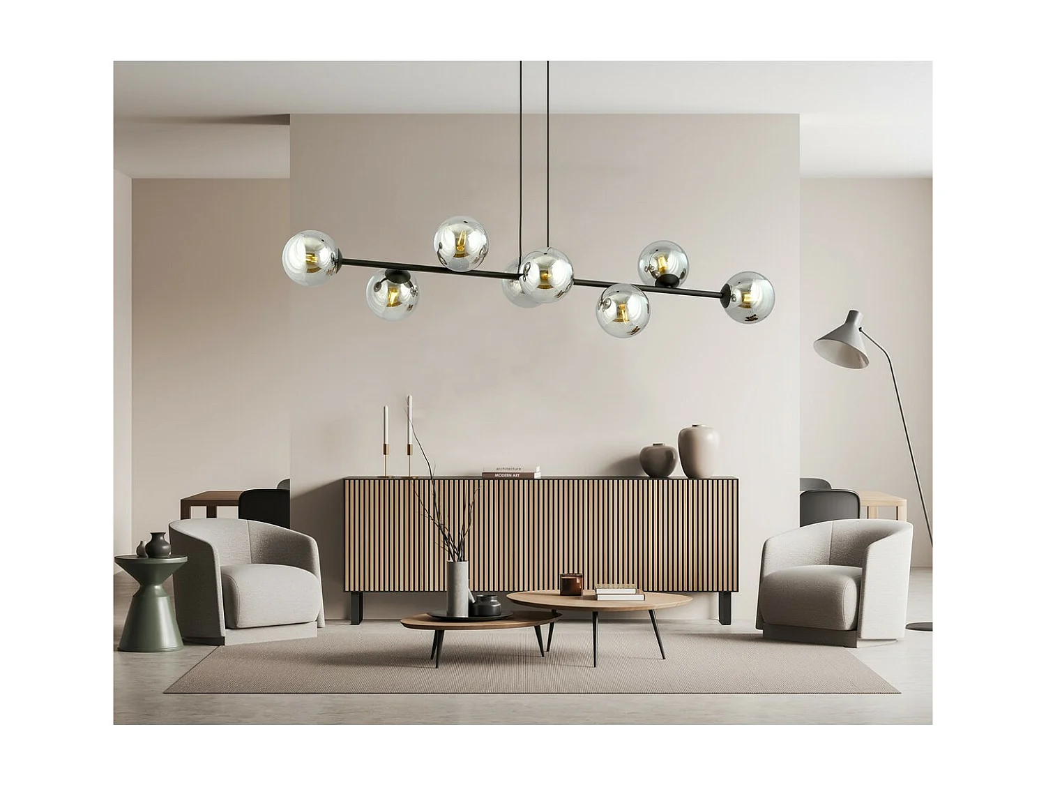 Suspension Rossi, Noir, 130x100x30 cm, Seven Design