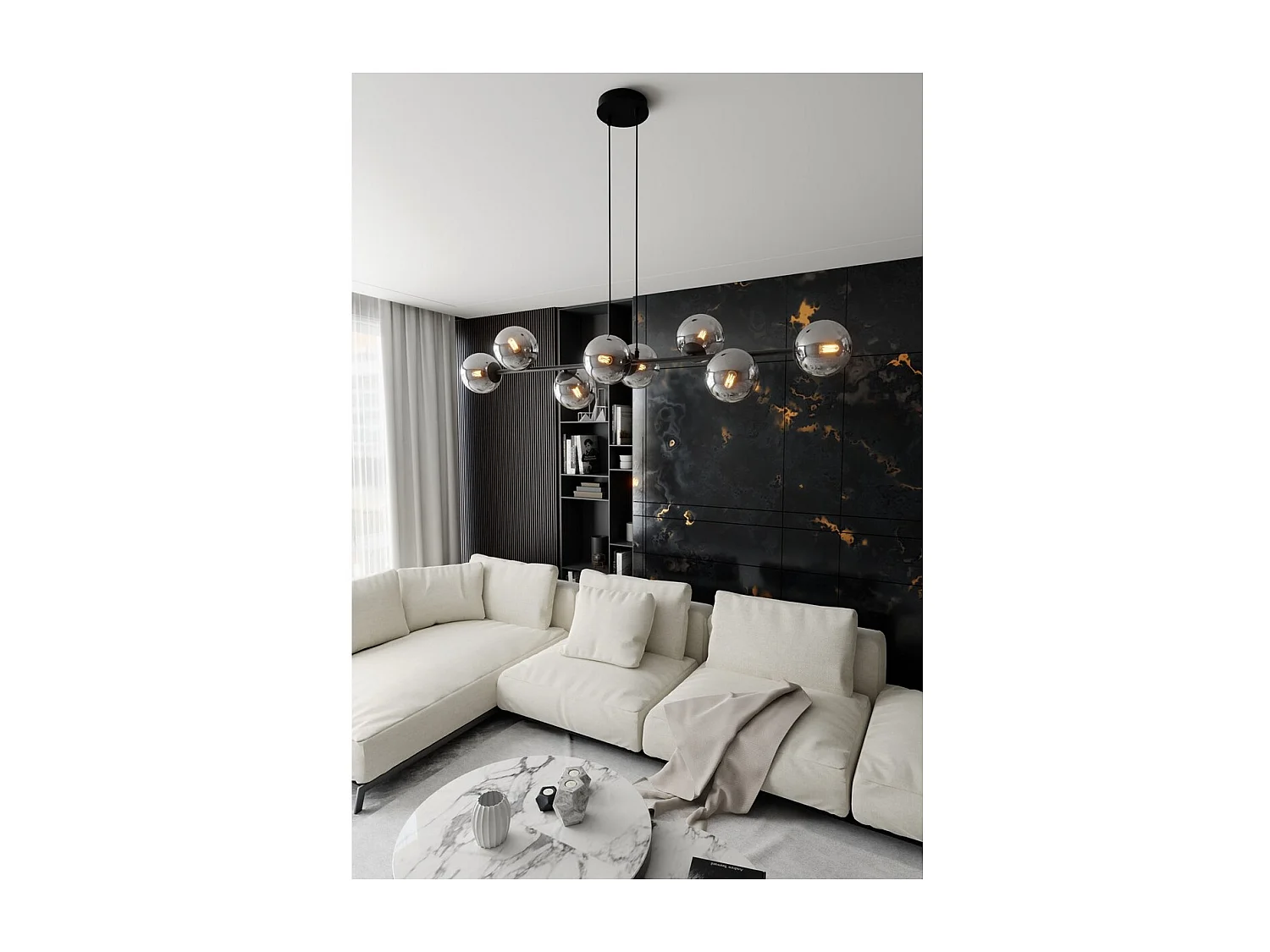 Suspension Rossi, Noir, 130x100x30 cm, Seven Design