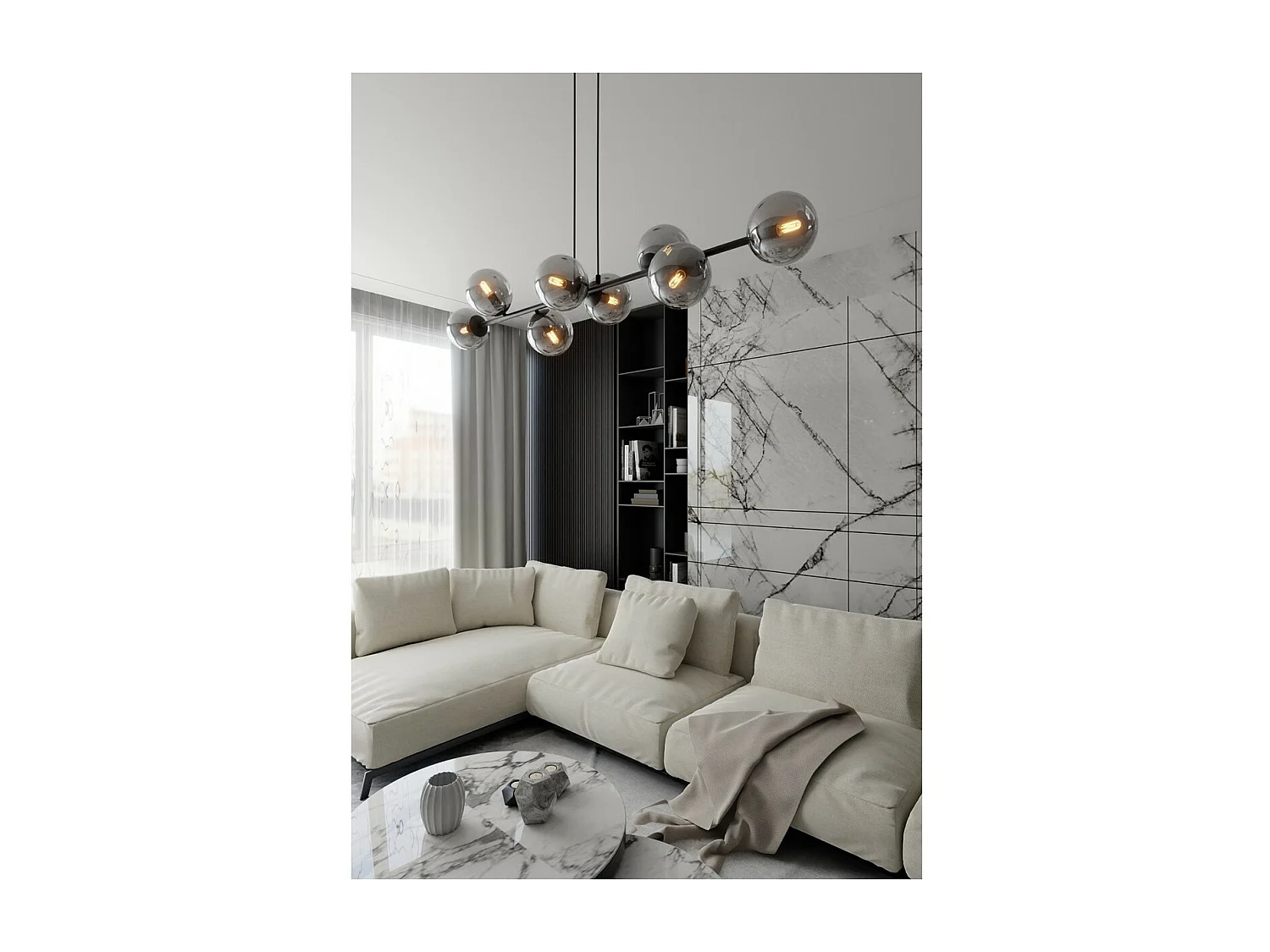 Suspension Rossi, Noir, 130x100x30 cm, Seven Design