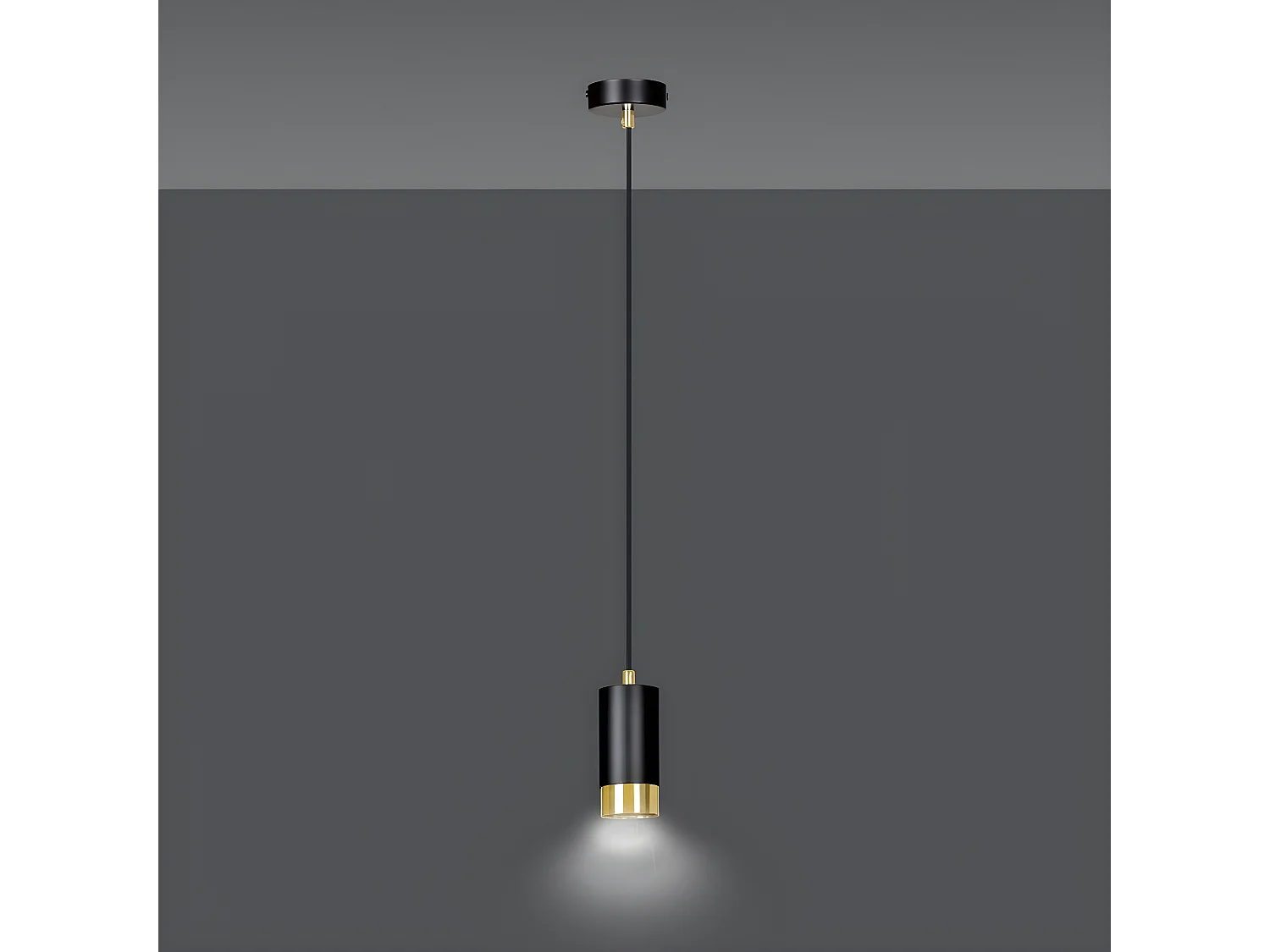 Candeeiro Suspenso Fumiko 3, Preto, 8x100x8 cm, Seven Design