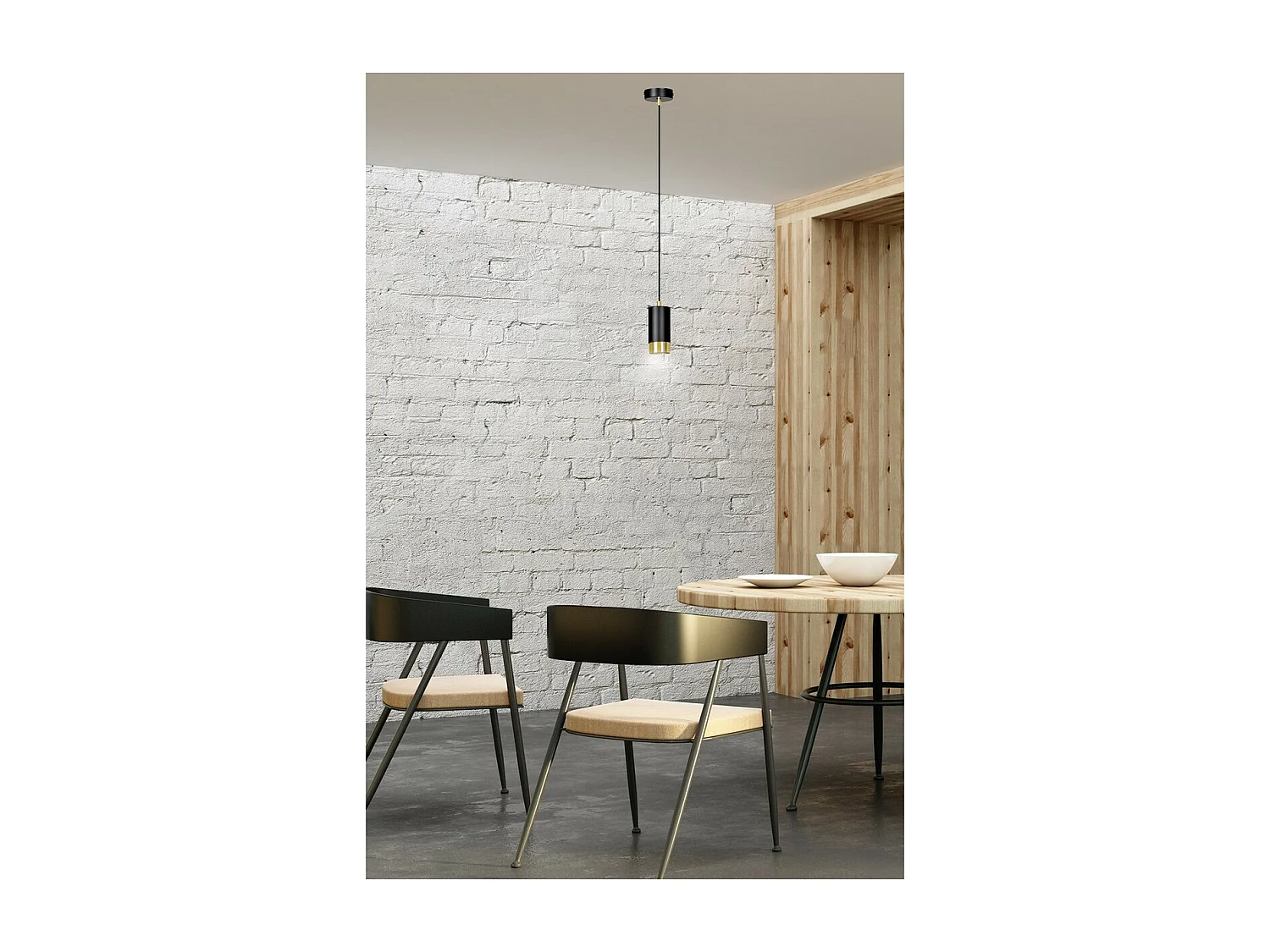 Candeeiro Suspenso Fumiko 3, Preto, 8x100x8 cm, Seven Design