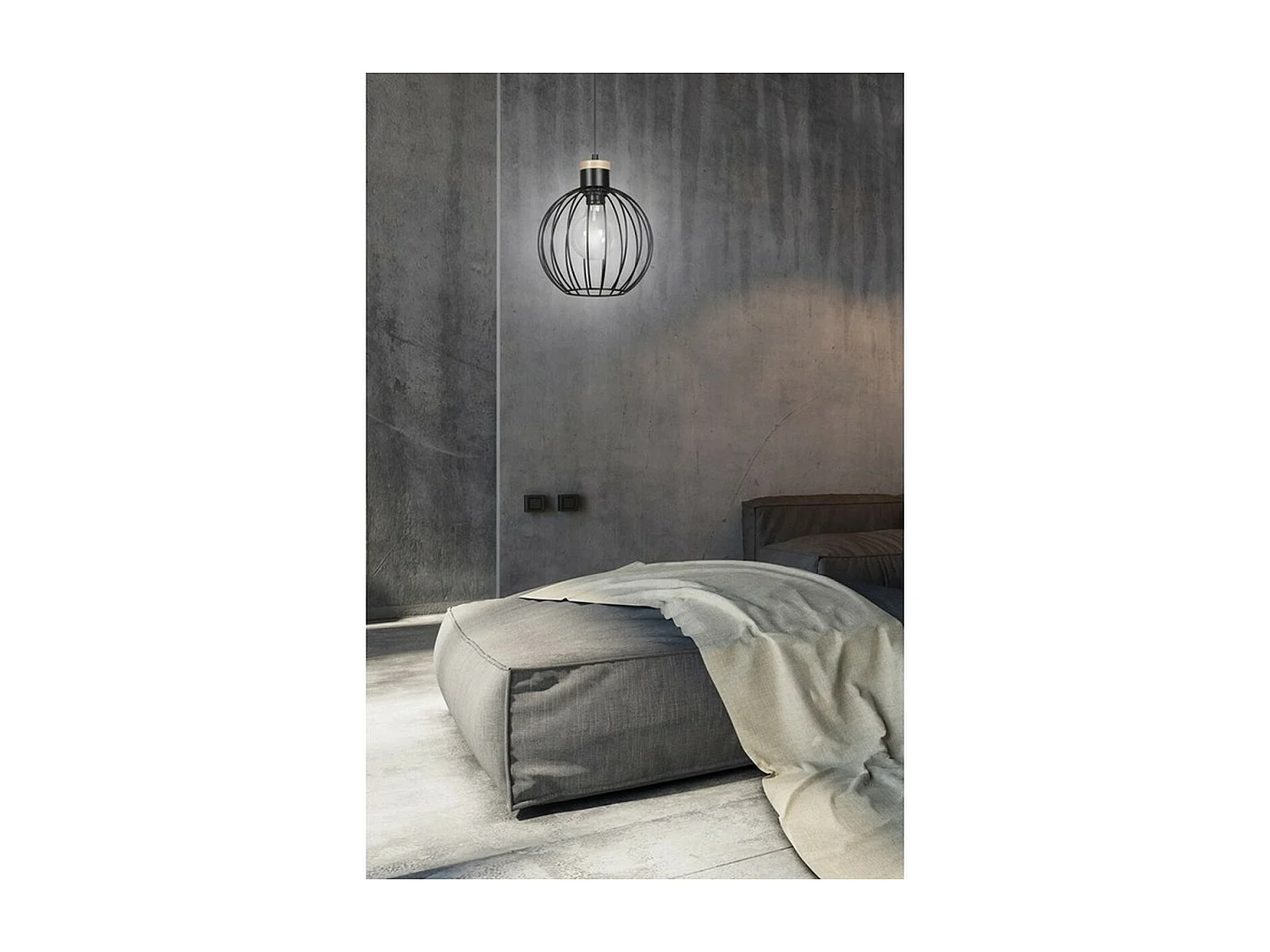 Suspension Barbado, Noir, 22x100x22 cm, Seven Design