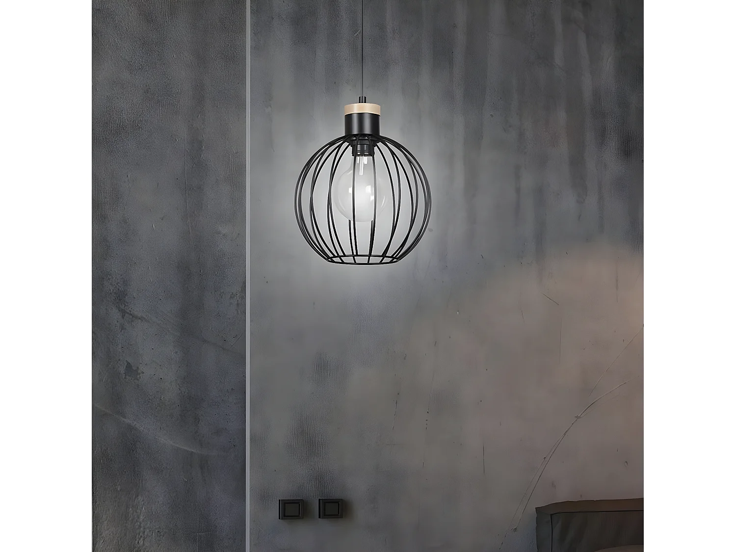 Suspension Barbado, Noir, 22x100x22 cm, Seven Design