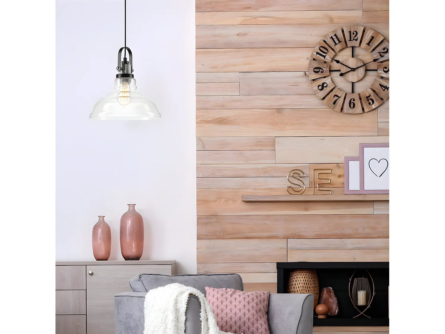 Hanglamp Matteo, Zilver, 28x28x112 cm, Seven Design