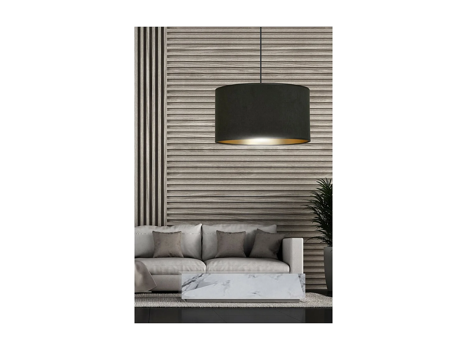 Suspension Hilde, Noir, 35x100x35 cm, Seven Design