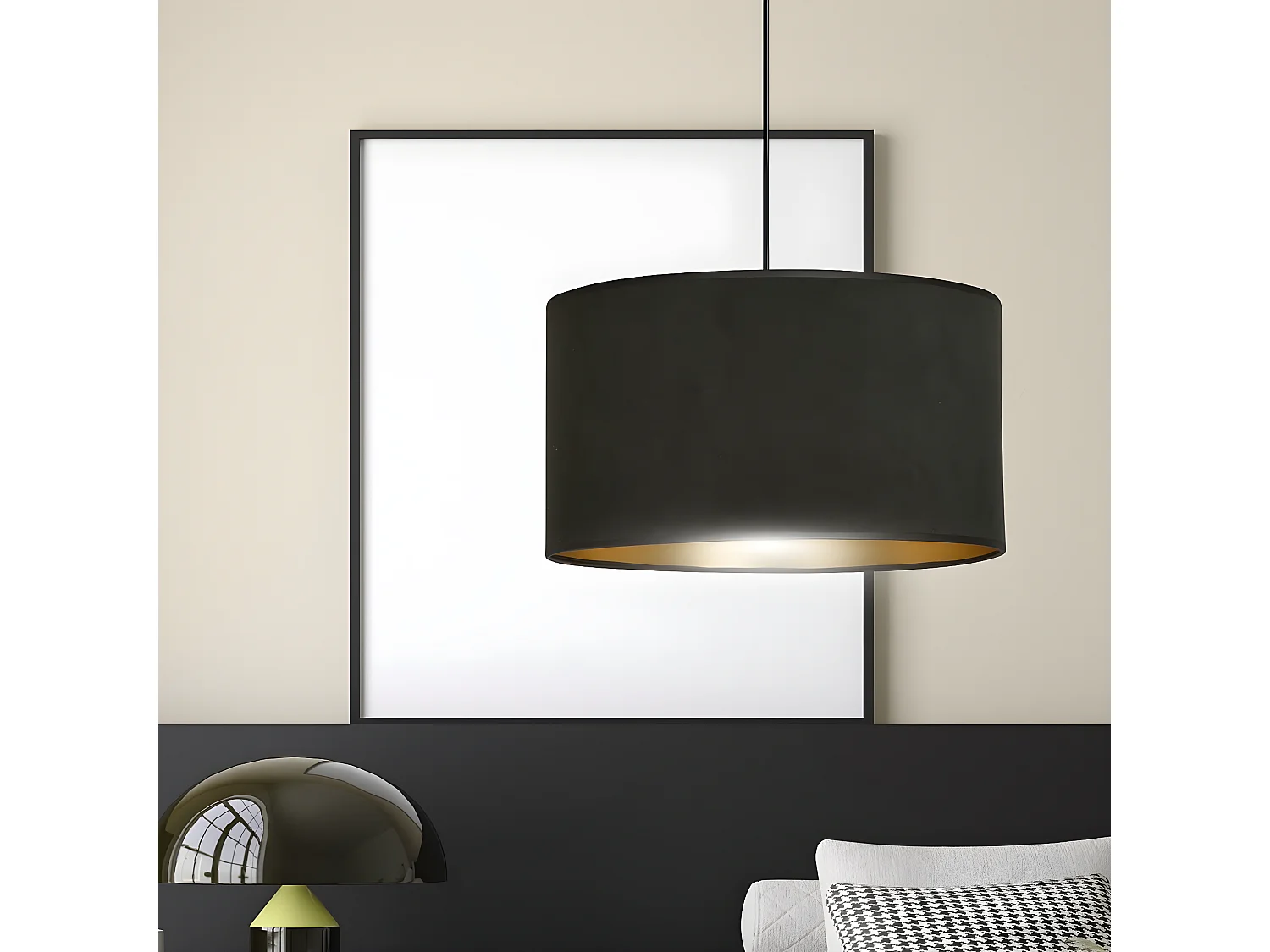 Hanglamp Hilde, Zwart, 35x100x35 cm, Seven Design