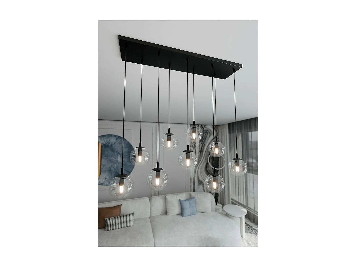 Suspension Cosmo 11, Noir, 104x120x22 cm, Seven Design