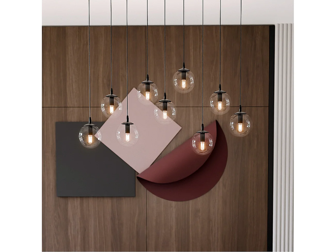 Suspension Cosmo 11, Noir, 104x120x22 cm, Seven Design