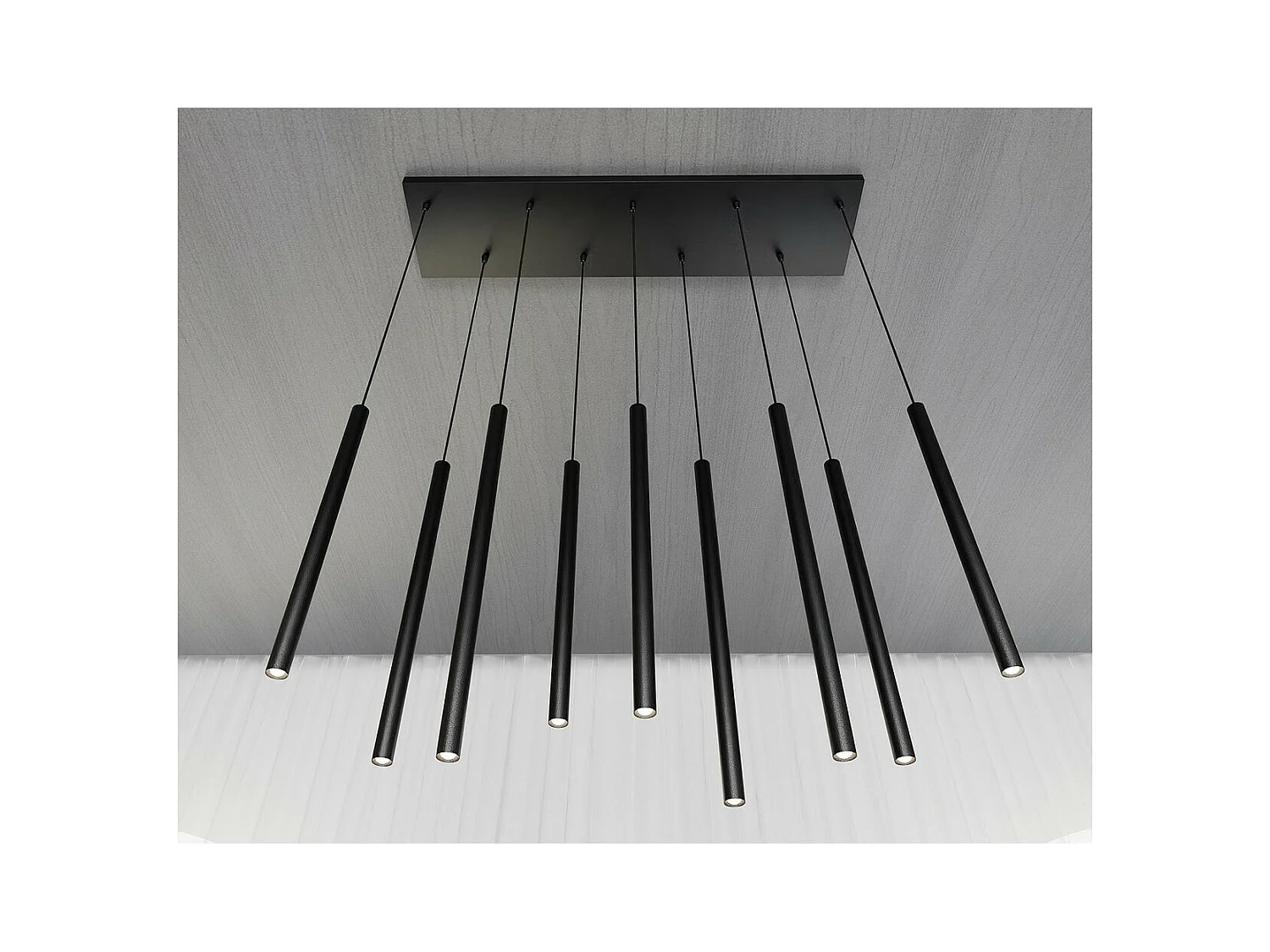Lampada a Sospensione Selter, Nero, 92x120x22 cm, EPIKASA