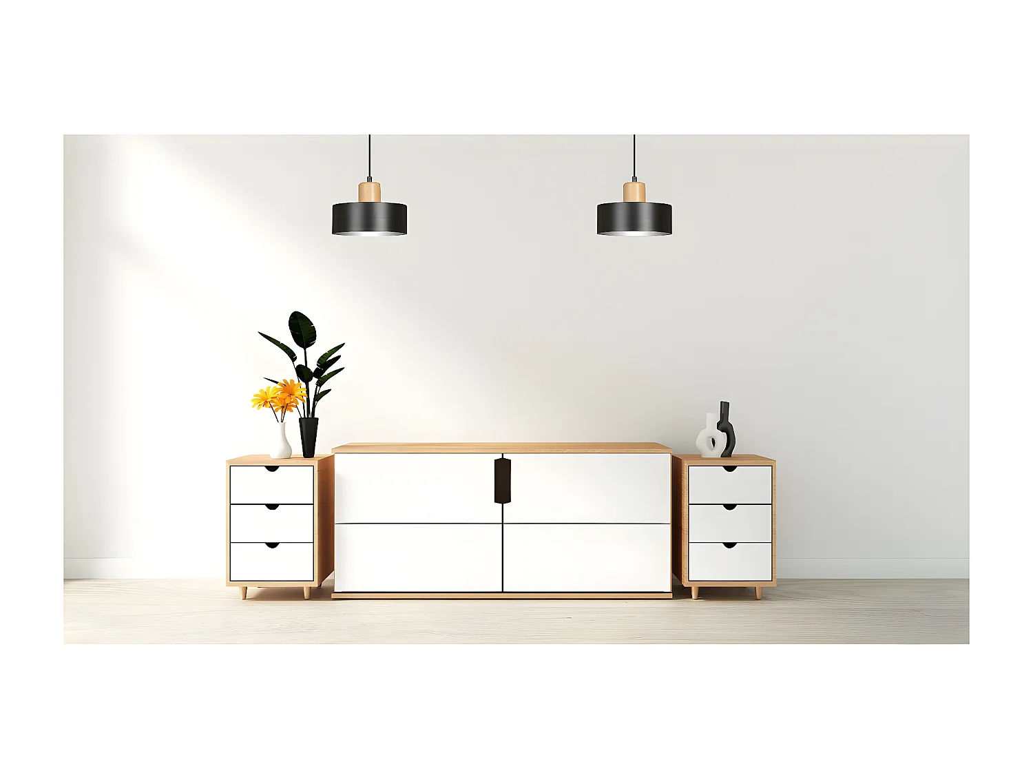 Hanglamp Torin, Zwart, 25x100x25 cm, Seven Design