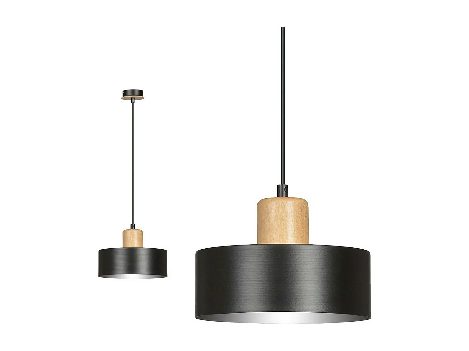 Hanglamp Torin, Zwart, 25x100x25 cm, Seven Design