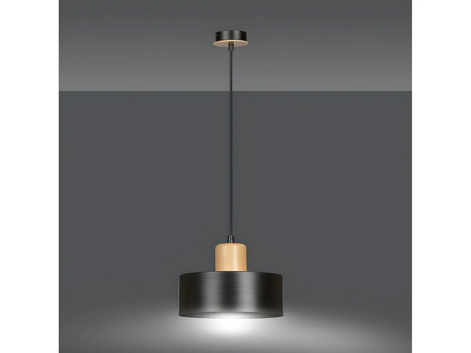 Hanglamp Torin, Zwart, 25x100x25 cm, Seven Design
