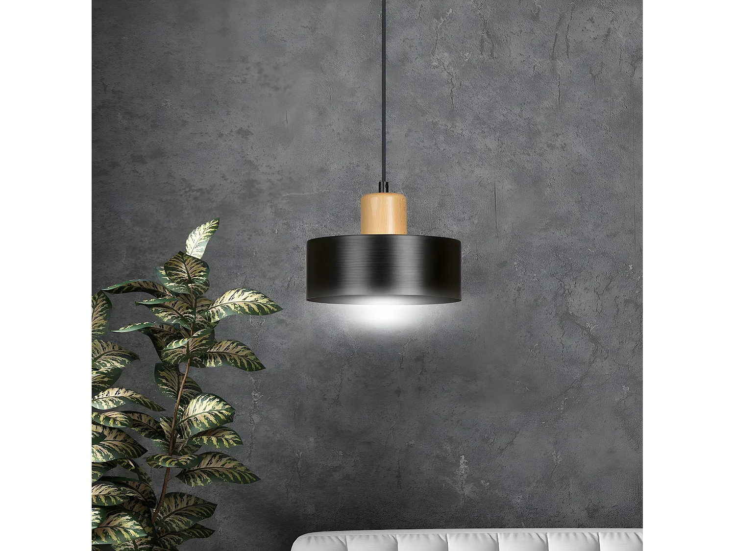 Hanglamp Torin, Zwart, 25x100x25 cm, Seven Design