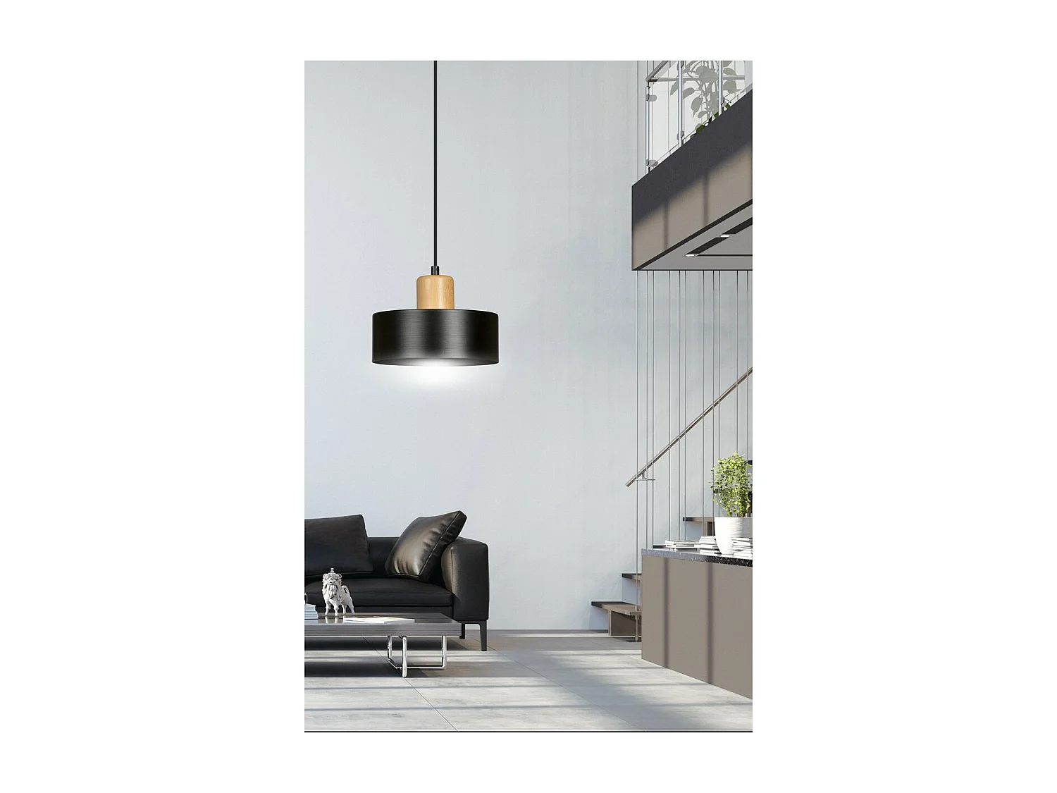 Hanglamp Torin, Zwart, 25x100x25 cm, Seven Design