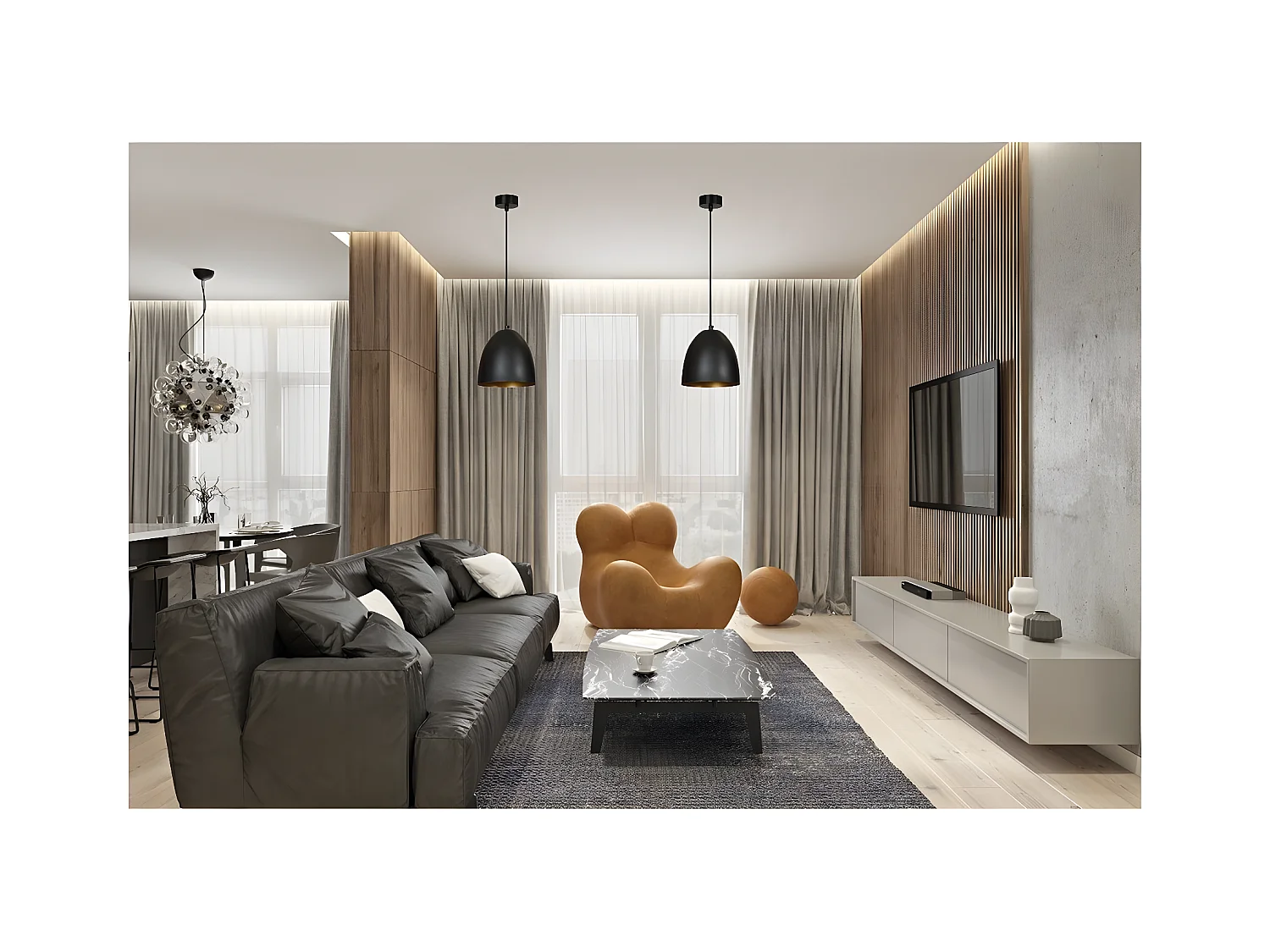 Lampada a Sospensione Lenox, Nero, 20x80x18 cm, EPIKASA
