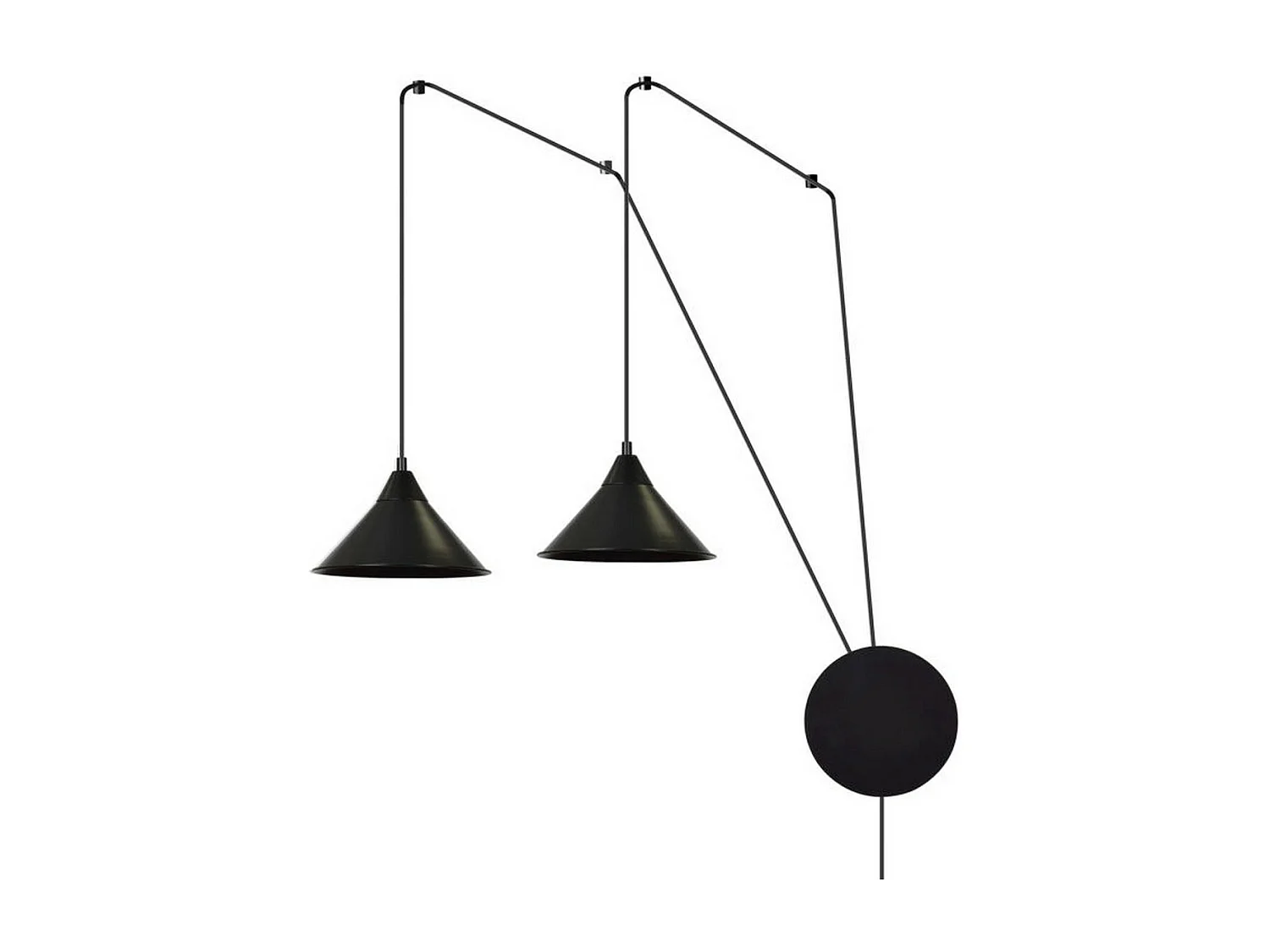 Lámpara de Suspensión Abramo 1, Negro, 400x400x60 cm, Seven Design