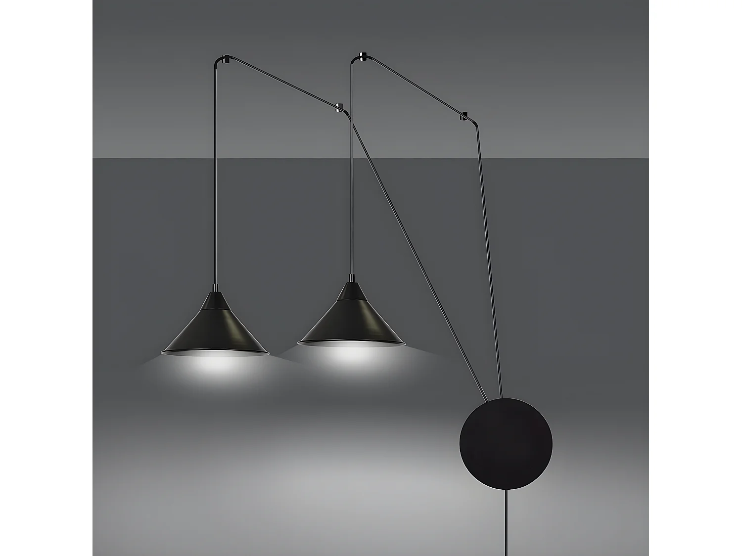 Lámpara de Suspensión Abramo 1, Negro, 400x400x60 cm, Seven Design