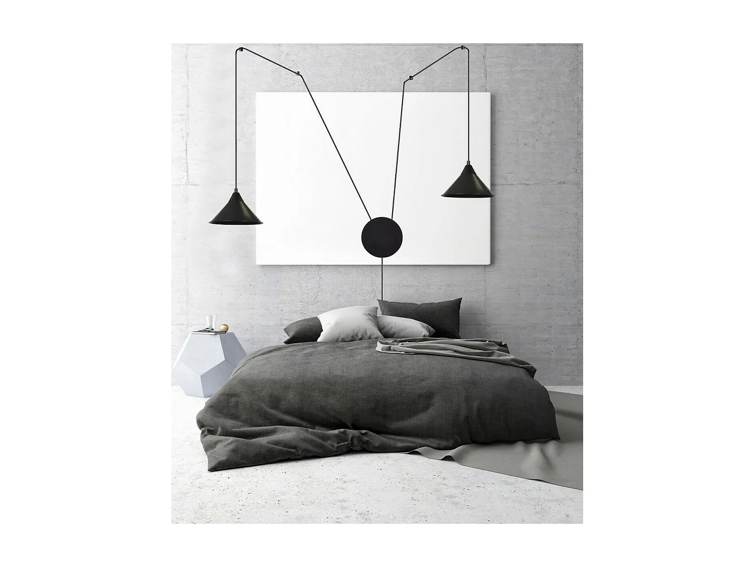 Lámpara de Suspensión Abramo 1, Negro, 400x400x60 cm, Seven Design